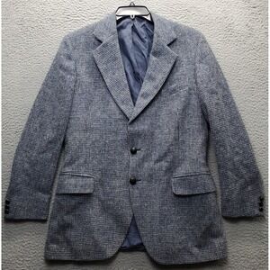 Harris Tweed Vtg Jacket 42R mens Multi Wool Sport Coat Houndstooth USA